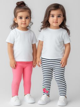 Nautinati - Girls Cotton Printed Leggings (Pack of 2)