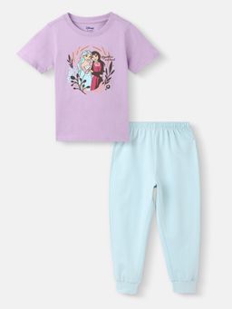 Nautinati - Girls Cotton Frozen Printed T-shirt and Joggers