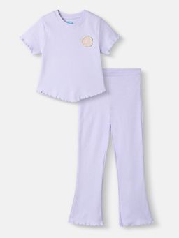 Nautinati - Girls Textured Co-Ord with Crochet Patch