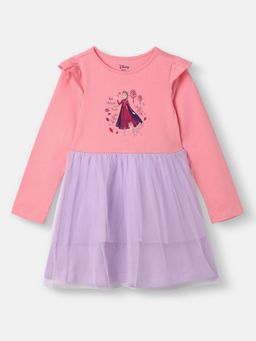 Nautinati - Girls Frozen Character Printed Mesh Dress