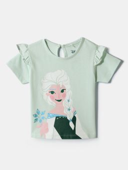 Nautinati - Mint Green Elsa Printed Top for Girls