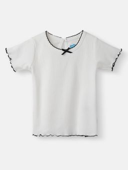 Nautinati - Girls White Babydoll Cotton Top