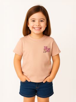 Nautinati - Beige Solid T-shirt