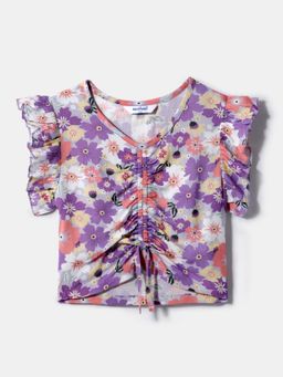 Nautinati - Purple Printed Top for Girls