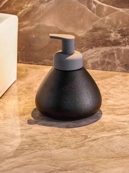 Ekhasa - Black Ceramic Handwash Dispenser Bottle, 360Ml