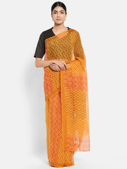Fabindia - Cotton Silk Block Printed Sari without Blouse
