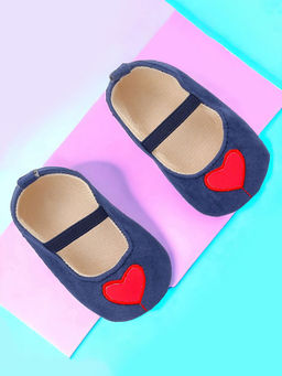 Baby Moo - My Little Heart Anti-Skid Elastic Strap Ballerina Blue, Red