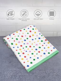 Mi Arcus - 100% Cotton Premium Soft Printed White Blanket for Kids (0-12 Months)
