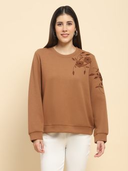 Global Republic - Brown Poly Blend Loose Fit Sweatshirt