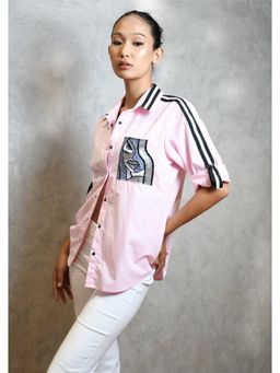 Richaa Goenka - Pink Comfort Fit Cotton Shirt