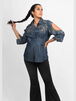 Richaa Goenka - Denim Embellished Shirt