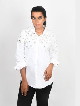 Richaa Goenka - White Crystal Embellished Seahorse