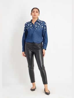 Richaa Goenka - Denim Crystal Embellished Shirt