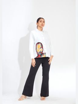 Richaa Goenka - White Comfort Fit Cotton Embellished Shirt