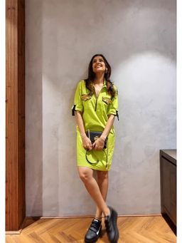 Richaa Goenka - Green A Line Knee Length Dress
