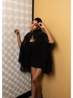 Richaa Goenka - Black Georgette Embellished/Embellished Top