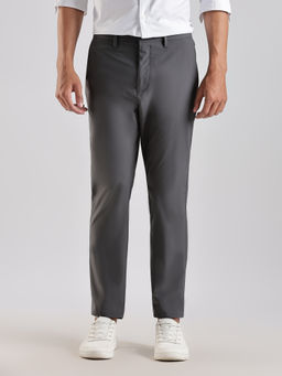 Calvin Klein - Grey Slim Fit Solid Mid Rise Trouser