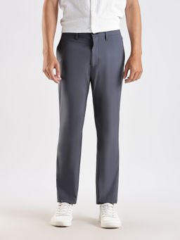 Calvin Klein - Grey Slim Fit Solid Mid Rise Trouser