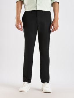 Calvin Klein - Black Slim Fit Solid Mid Rise Trouser