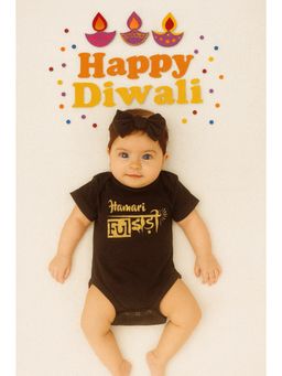 The Little Tales - Black Typography Romper