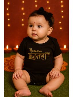 The Little Tales - Black Typography Romper