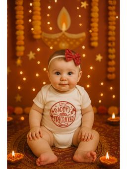 The Little Tales - White Typography Romper