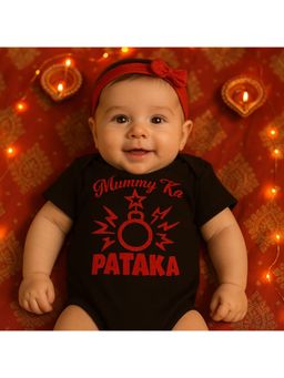 The Little Tales - Black Typography Romper