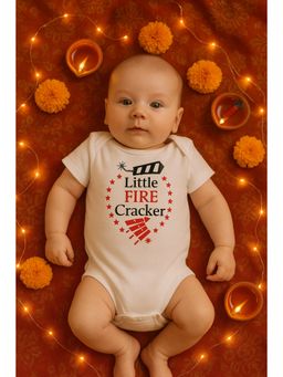 The Little Tales - White Typography Romper
