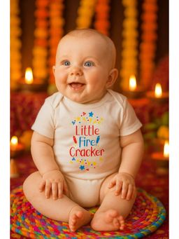 The Little Tales - White Typography Romper