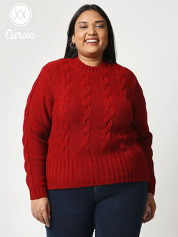 Twenty Dresses by Nykaa Fashion - Curve A Trendy Vibe Sweater Top