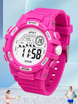 Spiky - Girls Magenta Solid/Plain Multifunction Digital Watch