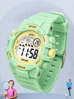 Spiky - Unisex Olive Solid/Plain Multifunction Digital Watch