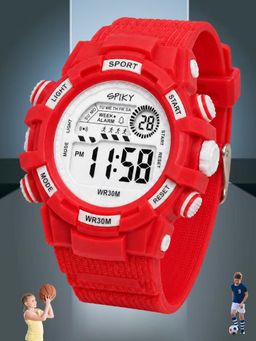 Spiky - Unisex Red Solid/Plain Multifunction Digital Watch