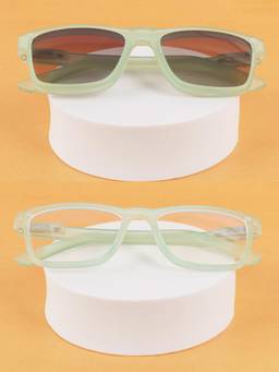 DukieKooky - Unisex Green Solid/Plain Uv Coating Sunglass