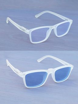 DukieKooky - Unisex Blue Solid/Plain Uv Coating Sunglass