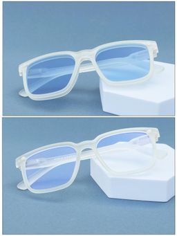 DukieKooky - Unisex Off White Solid/Plain Uv Coating Sunglass