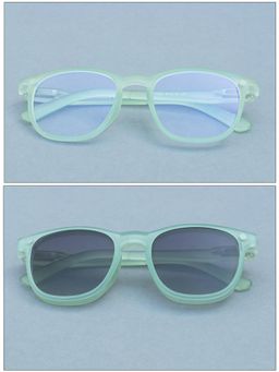 DukieKooky - Unisex Green Solid/Plain Uv Coating Sunglass