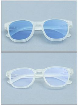 DukieKooky - Unisex Off White Solid/Plain Uv Coating Sunglass