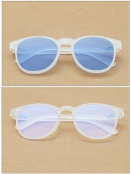 DukieKooky - Unisex Off White Solid/Plain Uv Coating Sunglass