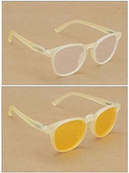 DukieKooky - Unisex Yellow Solid/Plain Uv Coating Sunglass