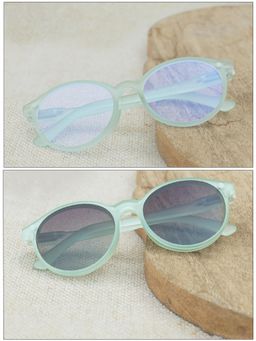 DukieKooky - Unisex Green Solid/Plain Uv Coating Sunglass