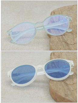 DukieKooky - Unisex Off White Solid/Plain Uv Coating Sunglass