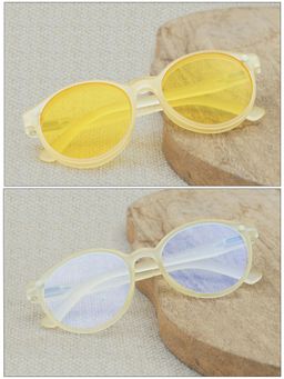 DukieKooky - Unisex Yellow Solid/Plain Uv Coating Sunglass