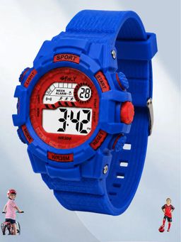 Spiky - Boys Blue Solid/Plain Multifunction Digital Watch
