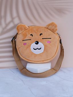 DukieKooky - Girls Brown Embroidered Sling Bag