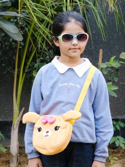 DukieKooky - Girls Brown Embroidered Sling Bag