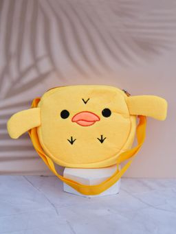 DukieKooky - Girls Yellow Embroidered Sling Bag