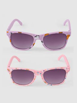 DukieKooky - Unisex Purple Printed Uv Coating Sunglass