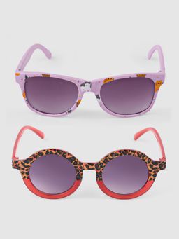DukieKooky - Unisex Purple Printed Uv Coating Sunglass