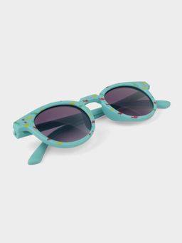 DukieKooky - Unisex Blue Printed Uv Coating Sunglass